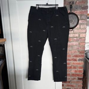 Polo Ralph Lauren Black Chinos with Embroidered Pattern 40 x 32
